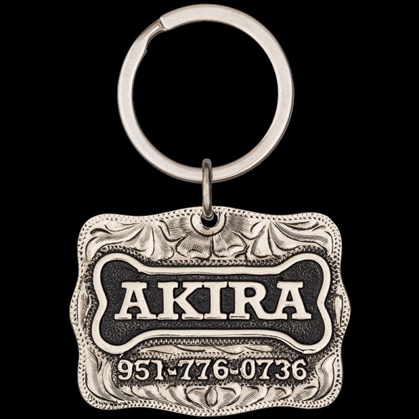 Akira, German Silver base, Dog Bones, and lettering.